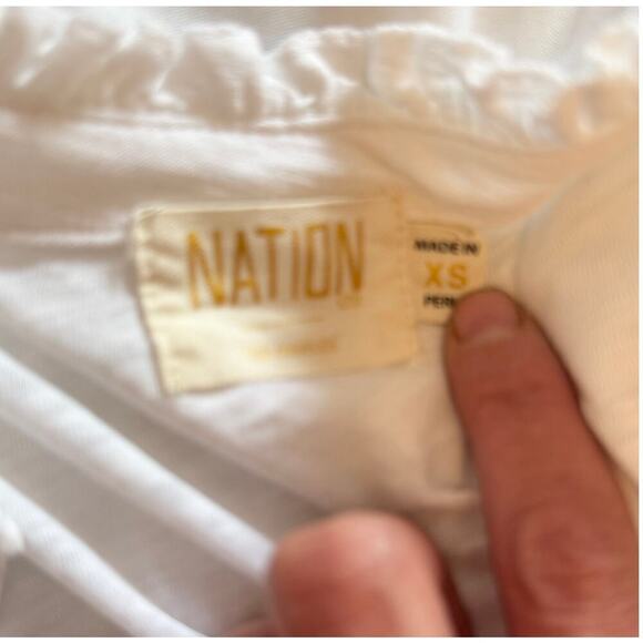 NATION LTD Veronique Henley Pima Cotton Shortsleeve Blouse Size XS - Picture 6 of 7